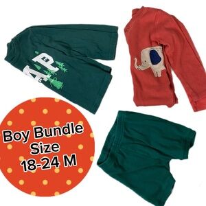 Toddler Boy 3-Piece Outfit Set Forest Green & Orange Baby Gap & Pekkle 18-24 M